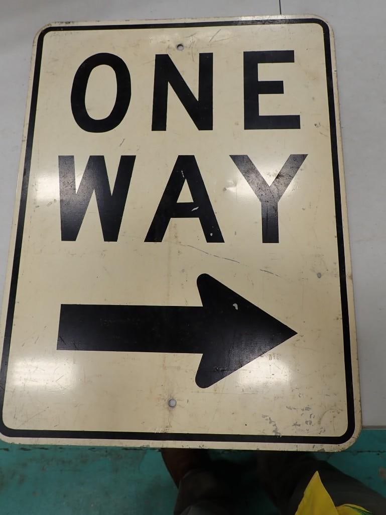 One Way Sign Pointing to the Right: One Way Sign Pointing to the Right . 18" x 24"