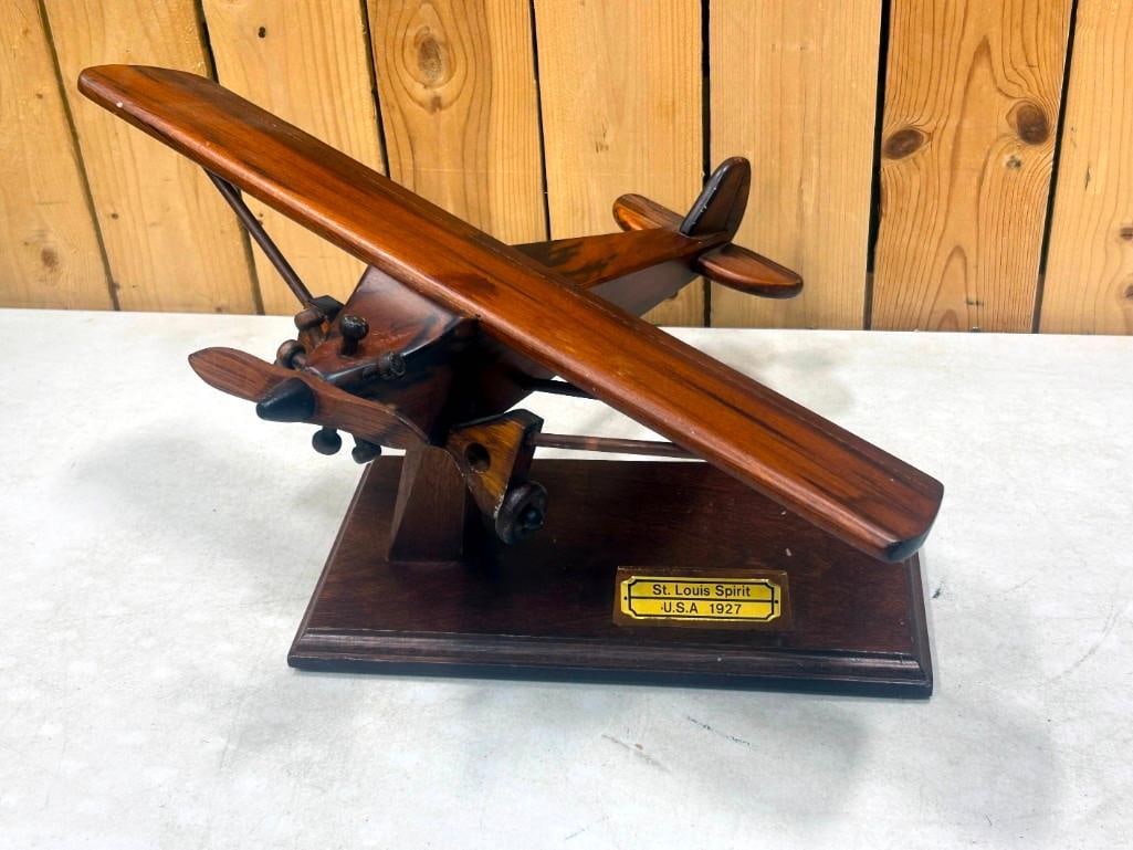 Spirit of St. Louis Wooden Model Airplane with stand: Spirit of St. Louis Wooden Model Airplane with stand
