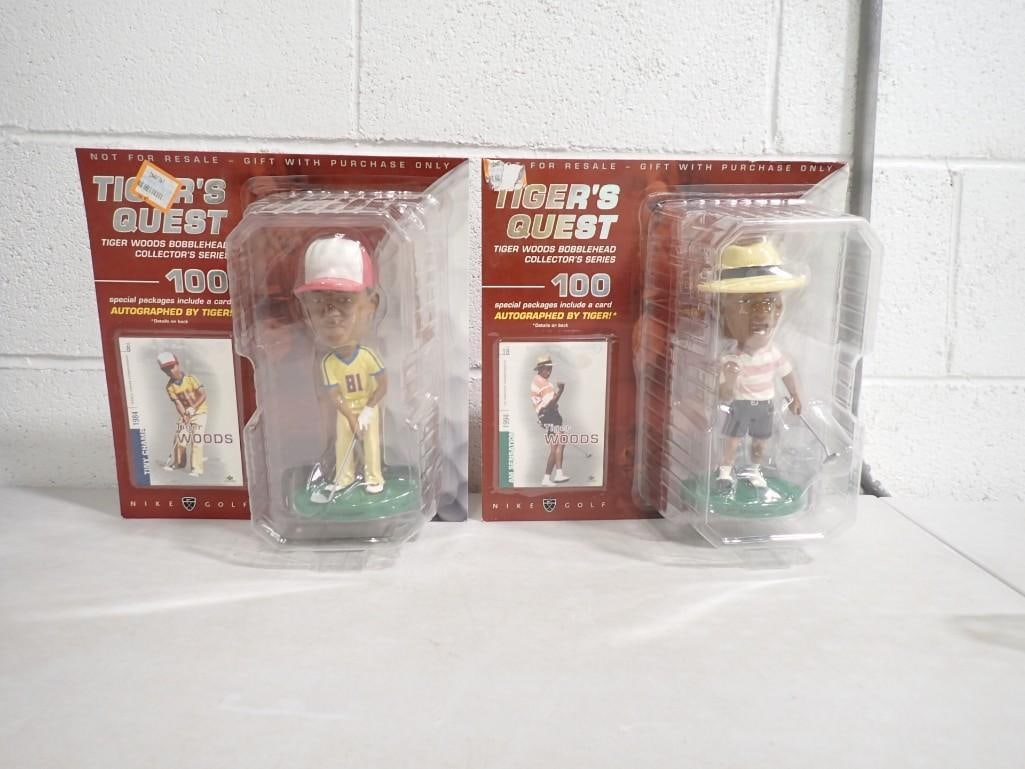 2 NIP Tiger Woods Bobbleheads Tiger's Quest Upper Deck Collectibles: 2 New in Package Tiger Woods Bobbleheads Tiger's Quest Upper Deck Collectibles