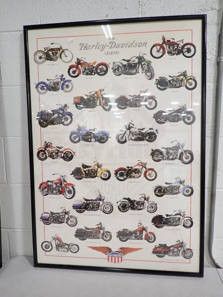 Framed Harley Davidson Legend Poster 28" x 39" (1 of 6)