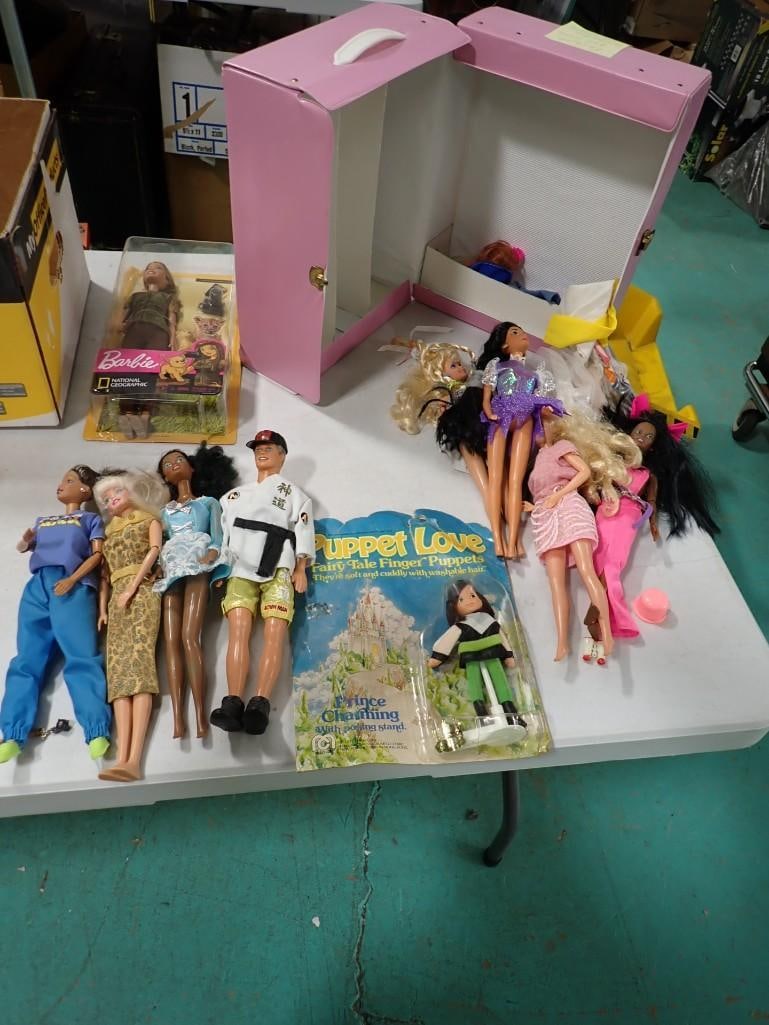 Doll Lot incl National Geographic Barbie Doll, Fashion Doll Case with Dolls, Accessories, etc (1 of 10)