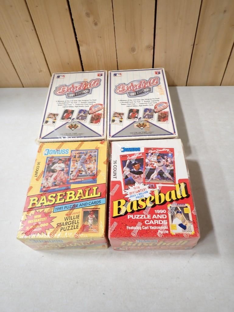 4 Sealed Cases of Baseball Cards incl Donruss, and Upper Deck 1990 and 1991 Factory Sealed (1 of 6)