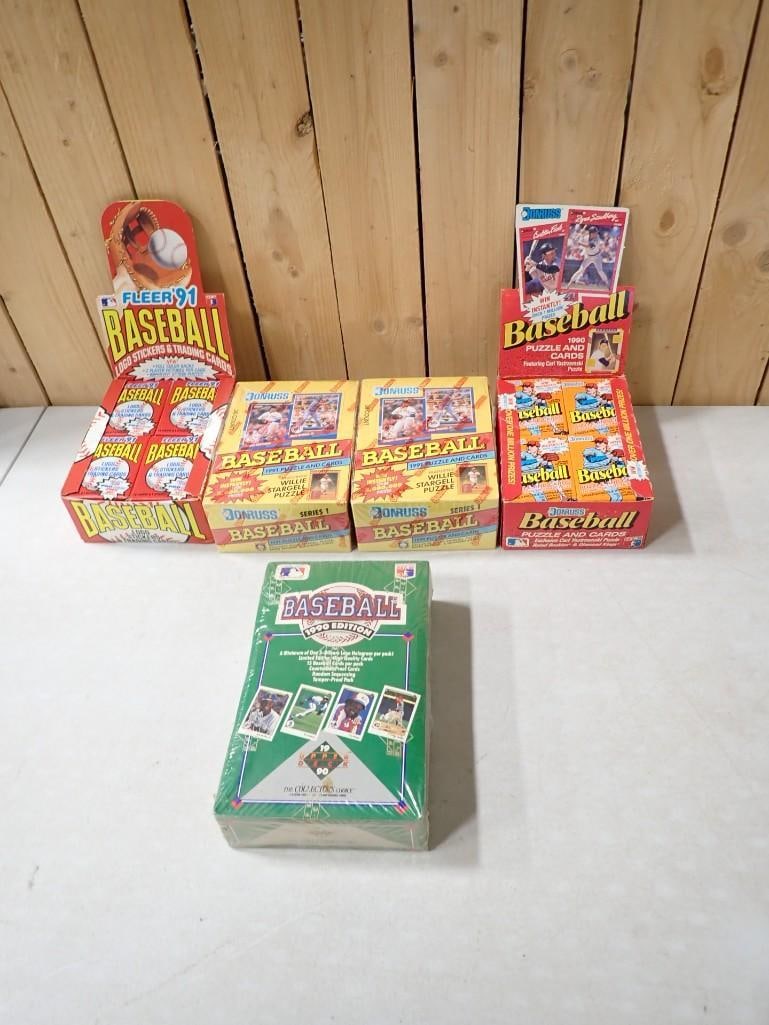 5 Cases of Baseball Cards incl 3 Factory Sealed incl Fleer, Donruss, Upper Deck 1990 and 1991 (1 of 10)