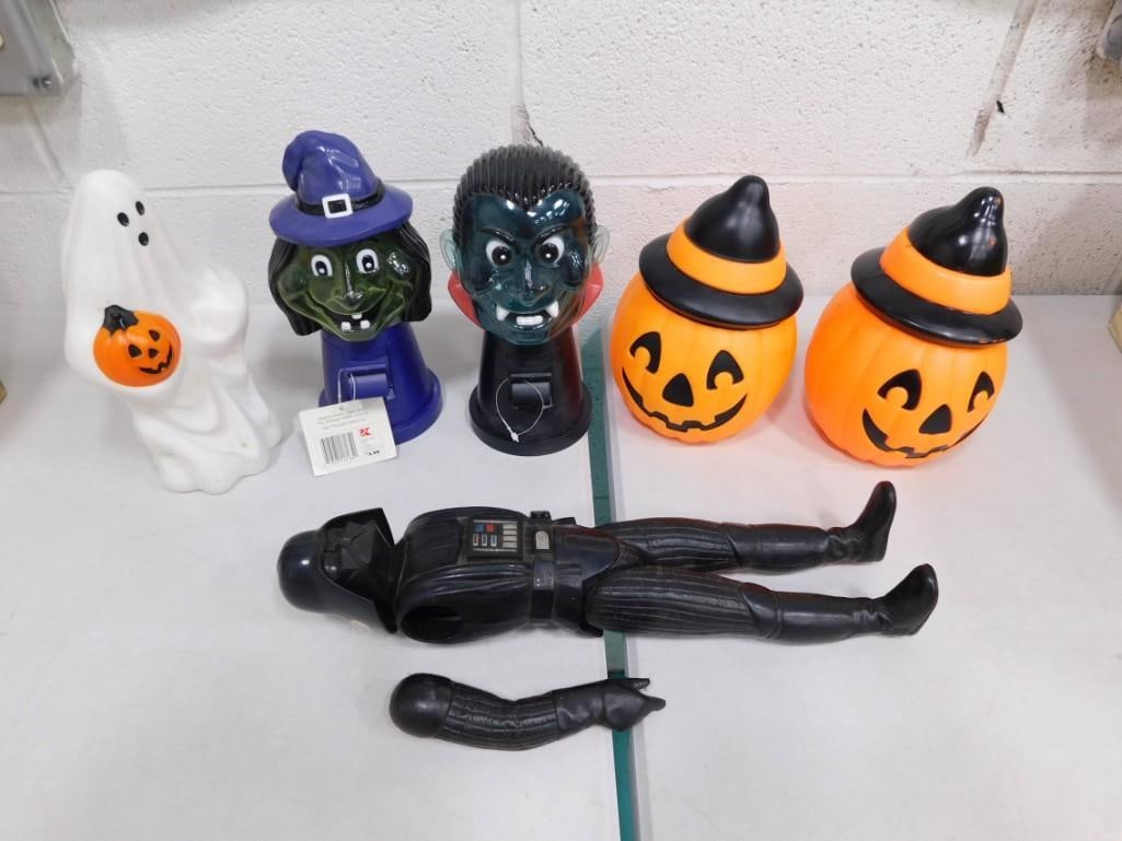 Halloween Blow Mold Decorations and a Darth Vader Action Figure (1 of 6)