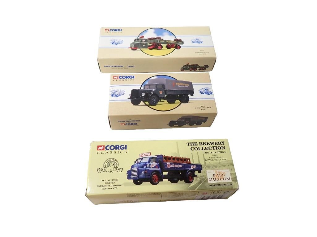 3 Corgi Classics Model Trucks incl The Brewery Collection Worthington Bass Worthington Bottle Truck (1 of 6)