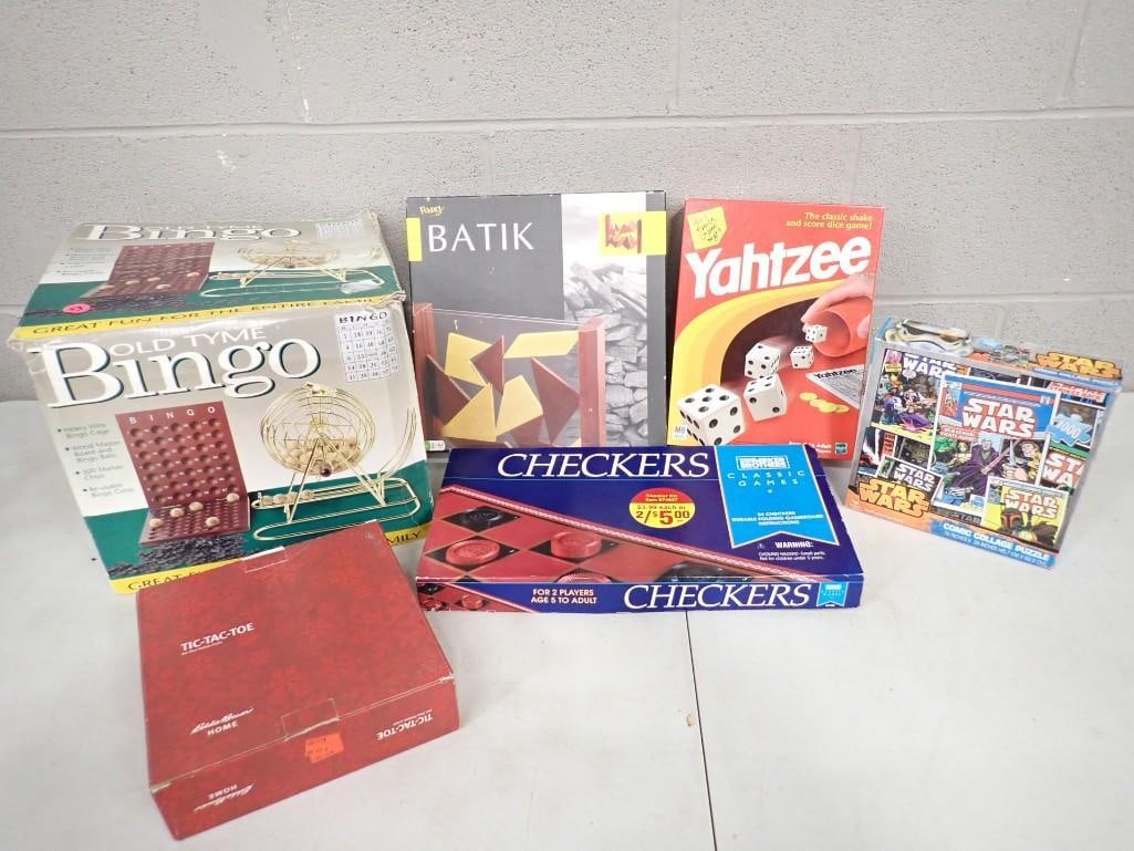 Games and Puzzle Lot incl Batik, Star Wars Puzzle, Tic Tac Toe, Bingo, etc: Games and Puzzle Lot incl Batik, Star Wars Puzzle, Tic Tac Toe, Bingo, etc Condition: unchecked for completeness