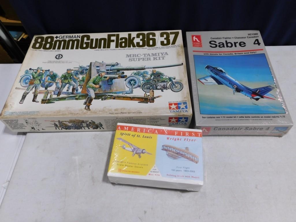 3 Model Kits incl Sealed Hobby Craft Sabre 4 Airplane, Sealed America's First Spirit of St Louis and (1 of 7)