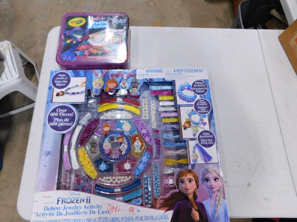 Disney Frozen II Deluxe Jewelry Activity Set and Trolls World Tour Crayola Neon Create and Color Set (1 of 7)