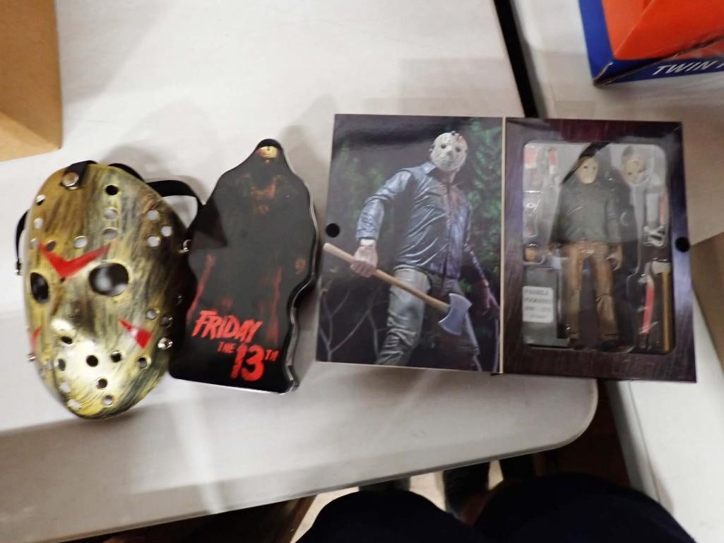 Friday the 13th Lot incl Jason Voorhees Mask, Action Figure New in Box with Accessories, Etc: Friday the 13th Lot incl Jason Voorhees Mask, Action Figure New in Box with Accessories, Etc