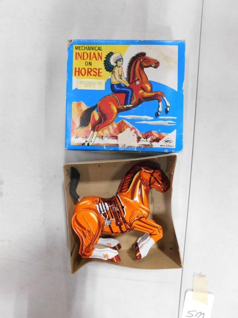 Tin Mechanical Horse with Original Box NO RIDER: Tin Mechanical Horse with Original Box NO RIDER