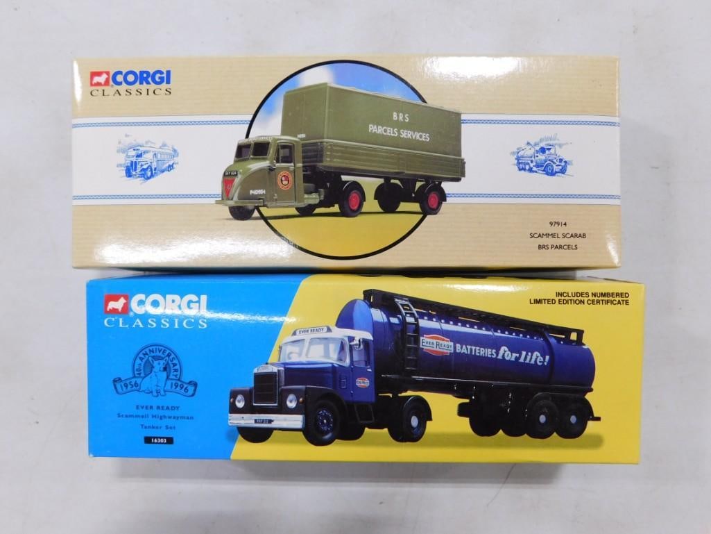 2 Corgi Classics Trucks incl Scammel Scarab BRS Parcels and Ever Ready Scammell Highwayman Tanker Se (1 of 8)