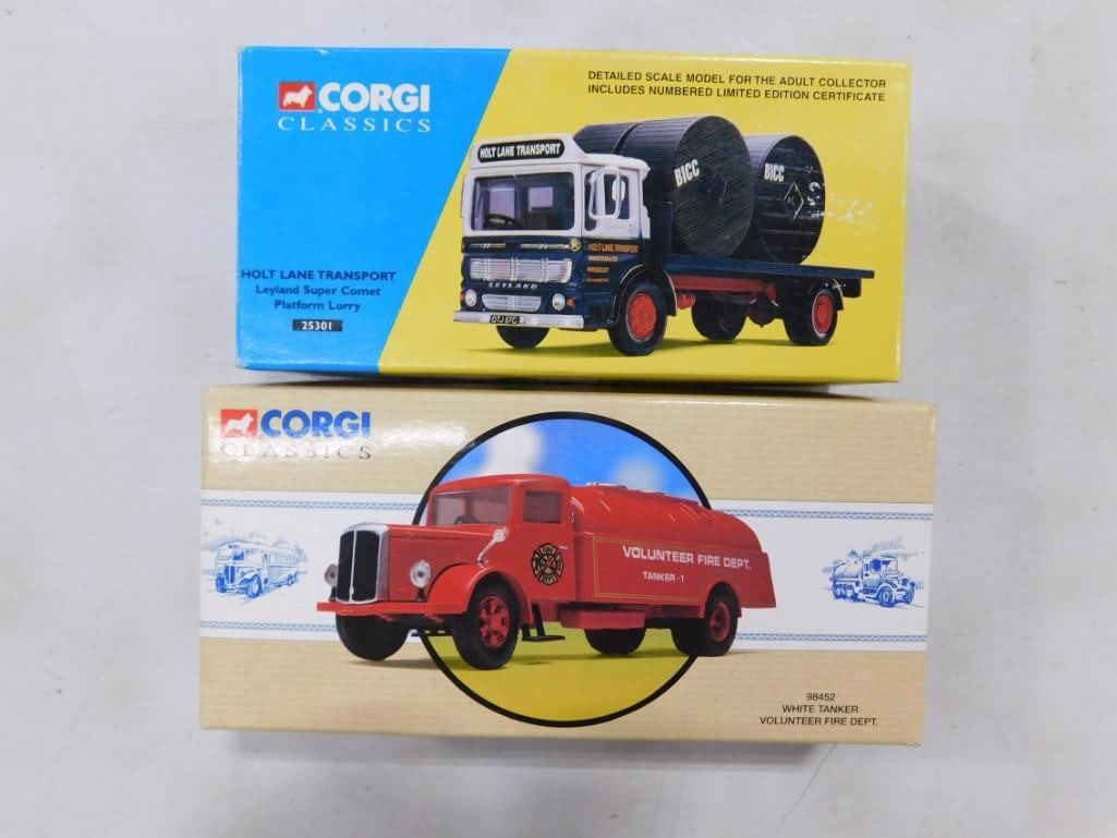 2 Corgi Classics Trucks incl Holt Lane Transport Leyland Super Comet Flatform Lorry Truck and White (1 of 8)