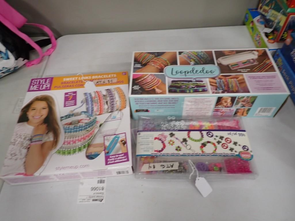 Girls Jewelry / Bling Lot including Loopdedoo, Style me Up Sweet Link Bracelets, Beads, etc.: Girls Jewelry / Bling Lot including Loopdedoo, Style me Up Sweet Link Bracelets, Beads, etc.