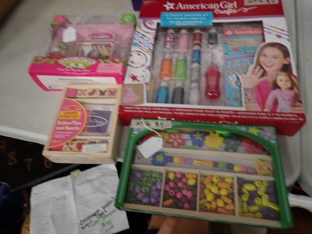 Craft Lot including American Girl Crafts, Calico Critters Melissa and Doug, Bead Set: Craft Lot including American Girl Crafts, Calico Critters Melissa and Doug, Bead Set