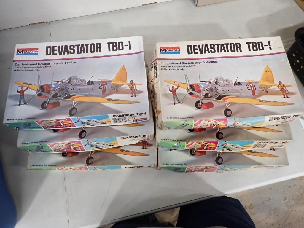 6 Monogram Devastator TBD-1 Airplane Model Kits (1 of 5)