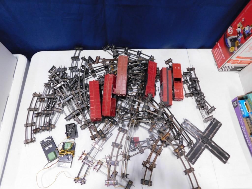 Lot of assorted Model Train Tracks, and cars, etc. (1 of 5)