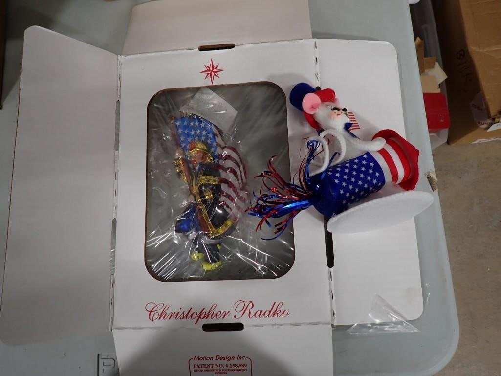 Christopher Radko America's Bravest Firefighter 2001 Glass Ornament with Original Box and Annalee (1 of 5)