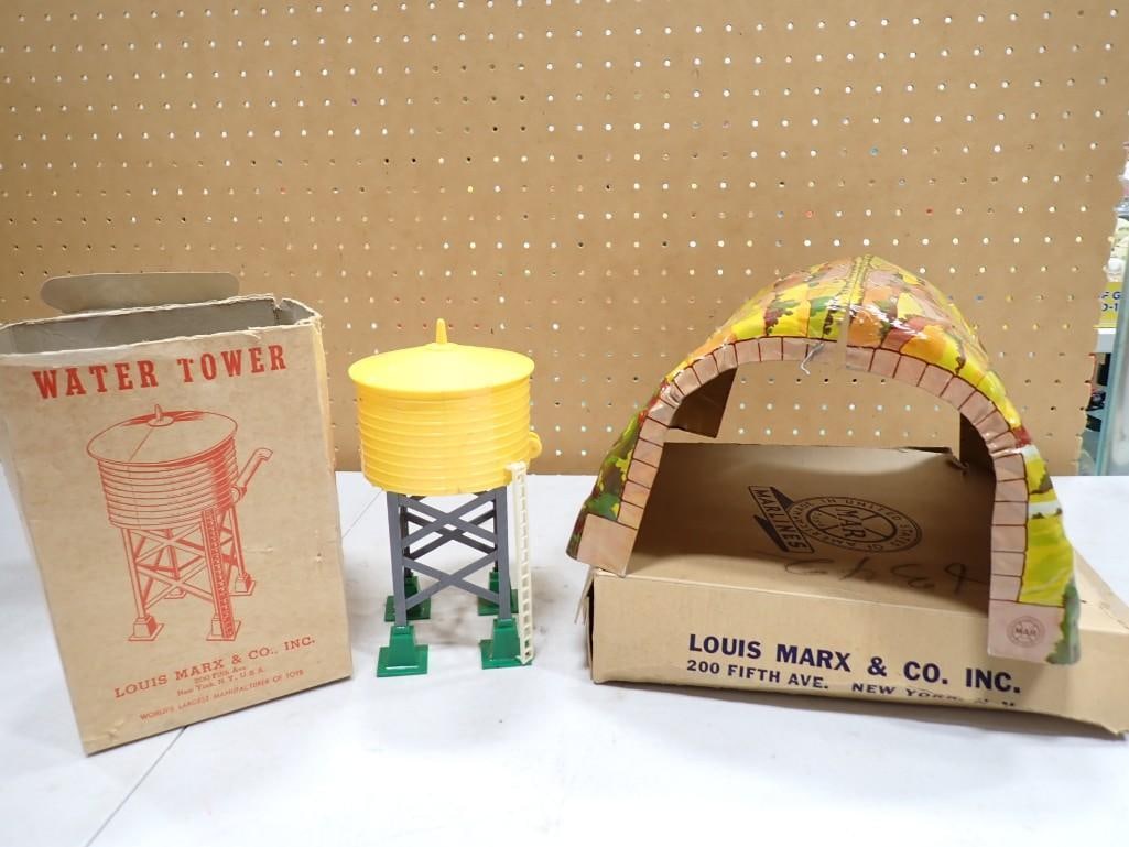 Louis Marx & Co Yellow Water Tower and Tunnel in Original Boxes (1 of 9)