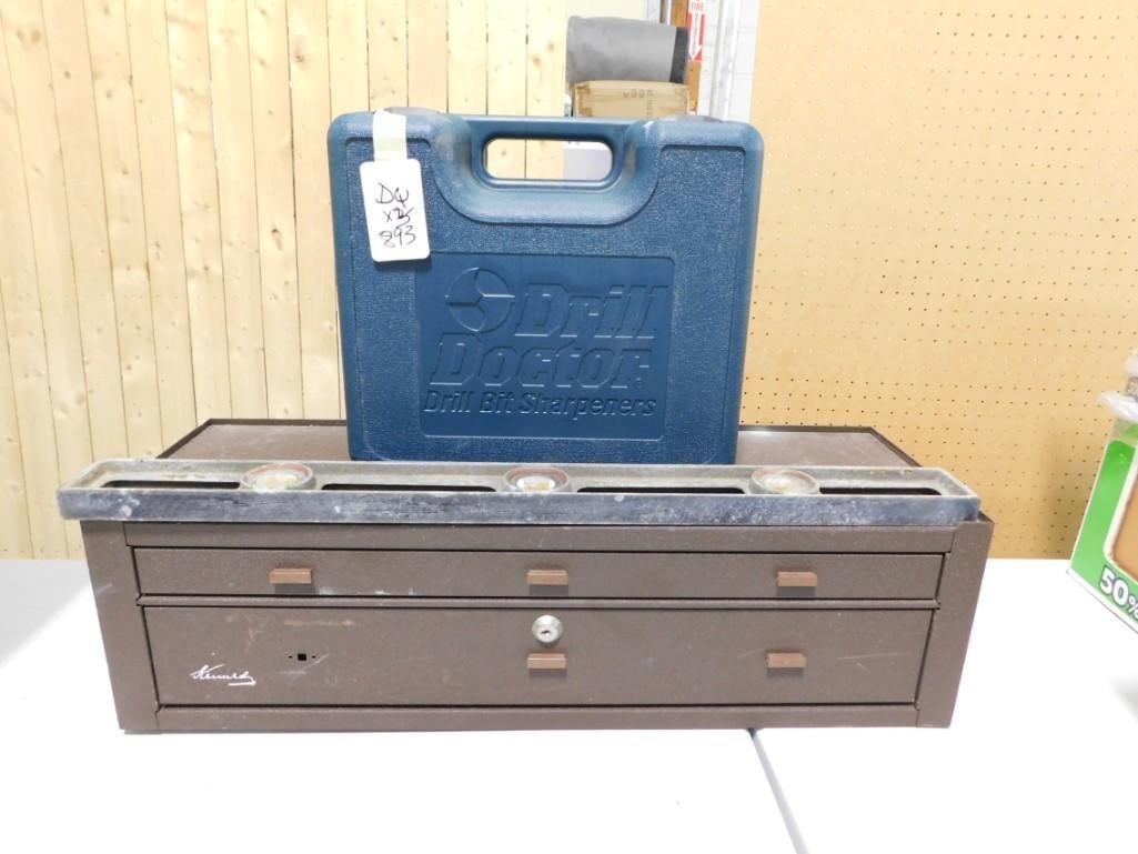 Drill Doctor Drill Bit Sharpener in Original Case and a Metal Tool Box with Drawers (1 of 5)