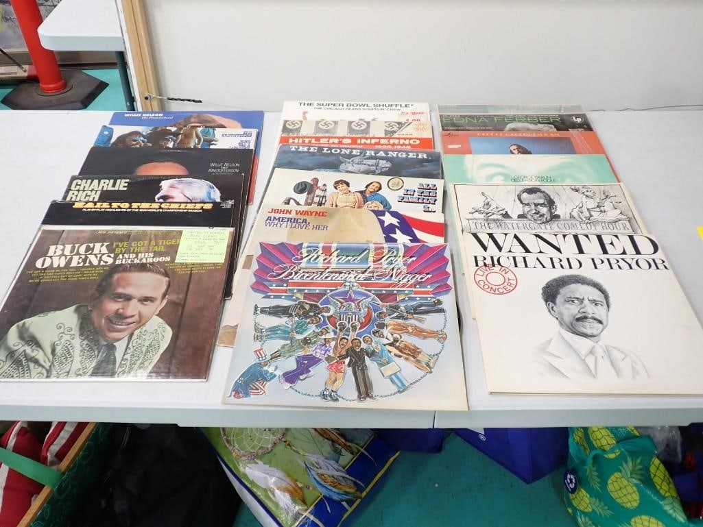 Vinyl Record Albums including Richard Pryor, George Carlin, John Wayne, Kris Kristofferson (1 of 4)