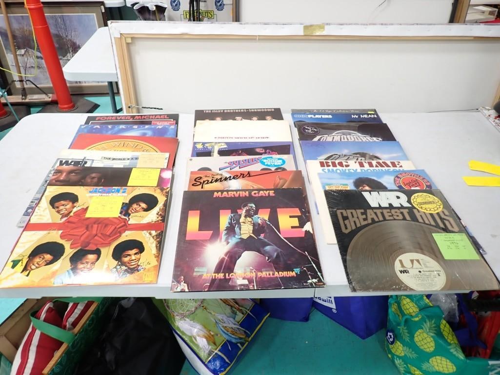 Vinyl Record Albums including Jackson 5, War, Marvin Gaye, Commodores, Smokey Robinson, Ojays (1 of 4)