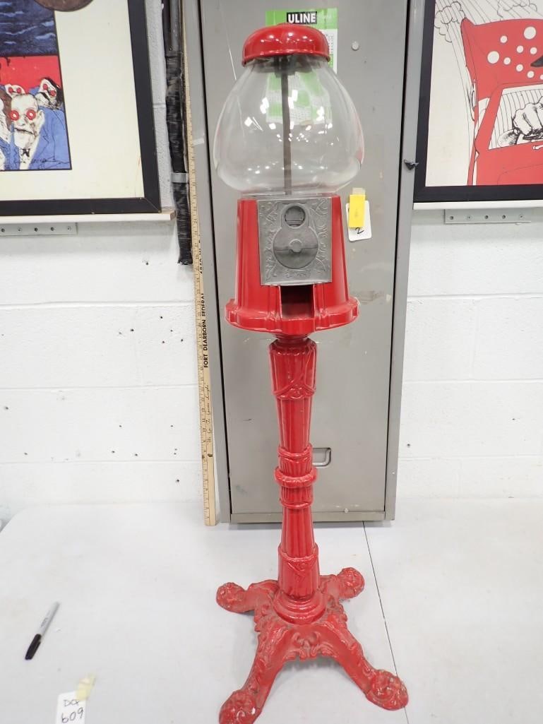Gumball Machine with Metal Stand and Glass Globe: Gumball Machine with Metal Stand and Glass Globe