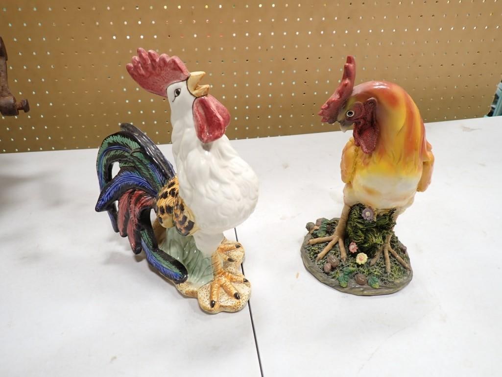 Pair of Decorative Chickens / Roosters (1 of 8)