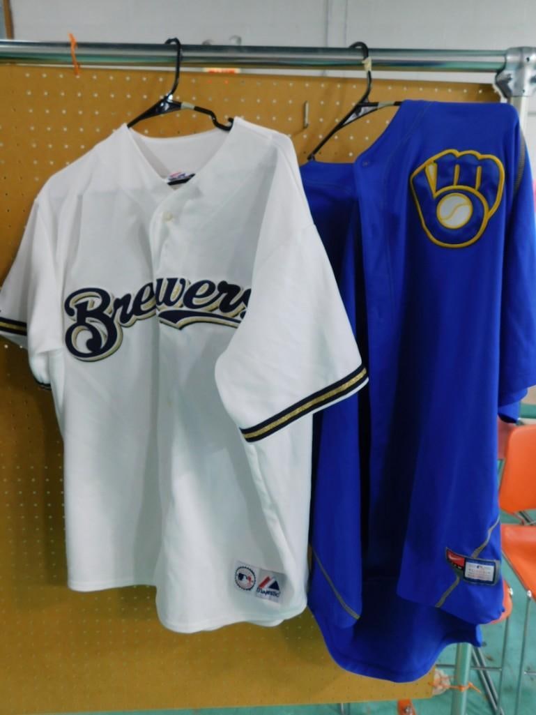 Pair of Milwaukee Brewers Prince Fielder Baseball Jerseys Nike XXL and Majestic XL: Pair of Milwaukee Brewers Prince Fielder Baseball Jerseys Nike XXL and Majestic XL