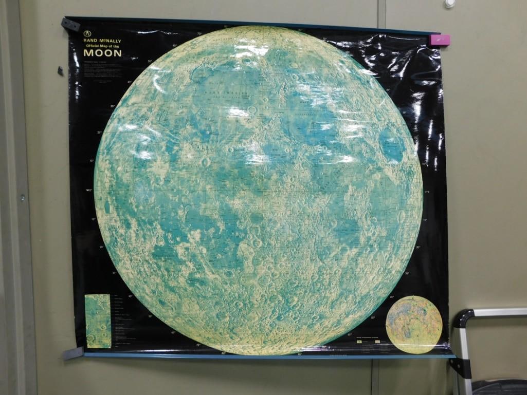 Rand McNally Map of the Moon 1:2,300,000 scale.  Measures about 42x37" (1 of 4)