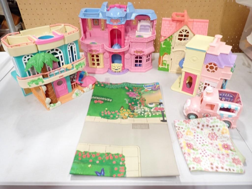 Toy Lot including Mattel Fisher Price Beach House, Sweet Streets, accessories, etc.: Toy Lot including Mattel Fisher Price Beach House, Sweet Streets, accessories, etc.