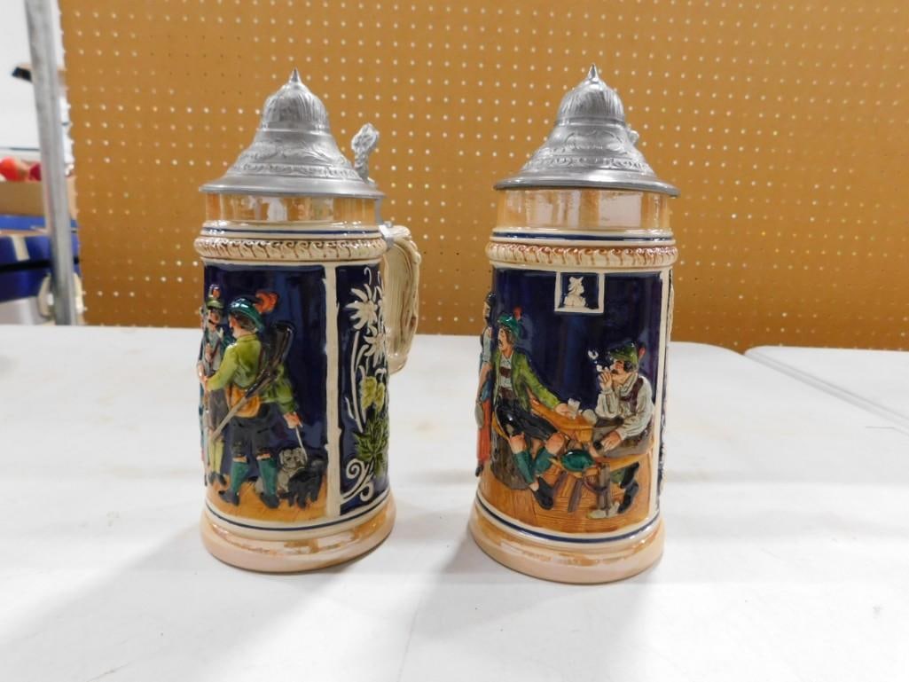 Pair of German Beer Steins 1/2 Liter (1 of 7)