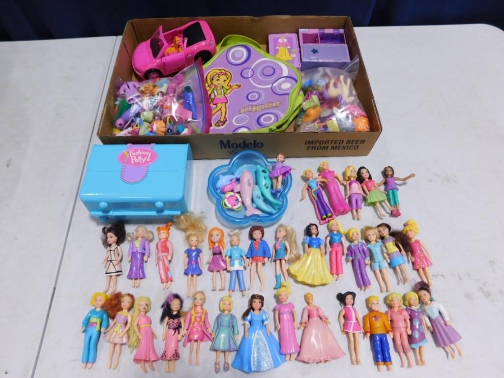 Polly Pocket Dolls, Case, Car, Clothes, Pets, & Accessories Big Lot (1 of 10)