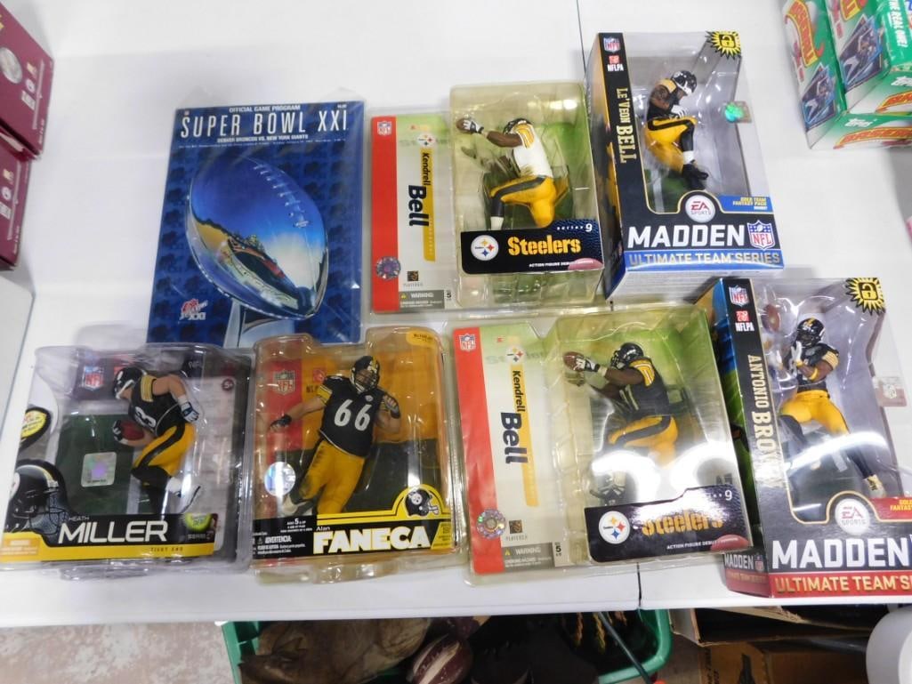 Football Lot incl Super Bowl XXI Program, and 6 Figures New in Package (1 of 5)