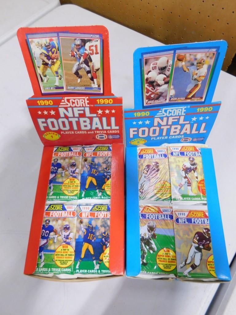 2 Boxes of Sealed Packs of Football Cards 1990 Score NFL (1 of 4)