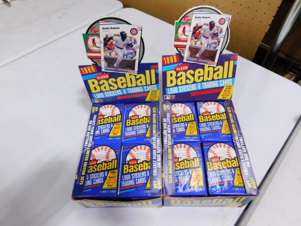 2 Boxes of Sealed Packs of Baseball Cards 1988 Fleer with Store Displays (1 of 6)