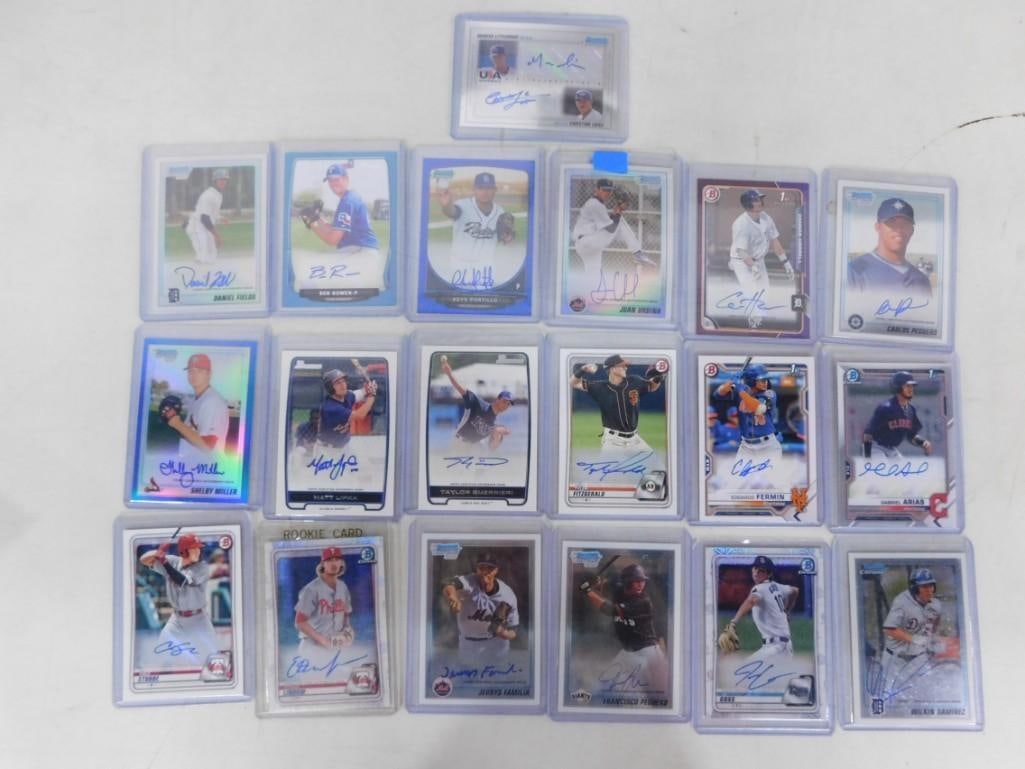 Lot of 19 Bowman Autograph Baseball Cards (1 of 6)