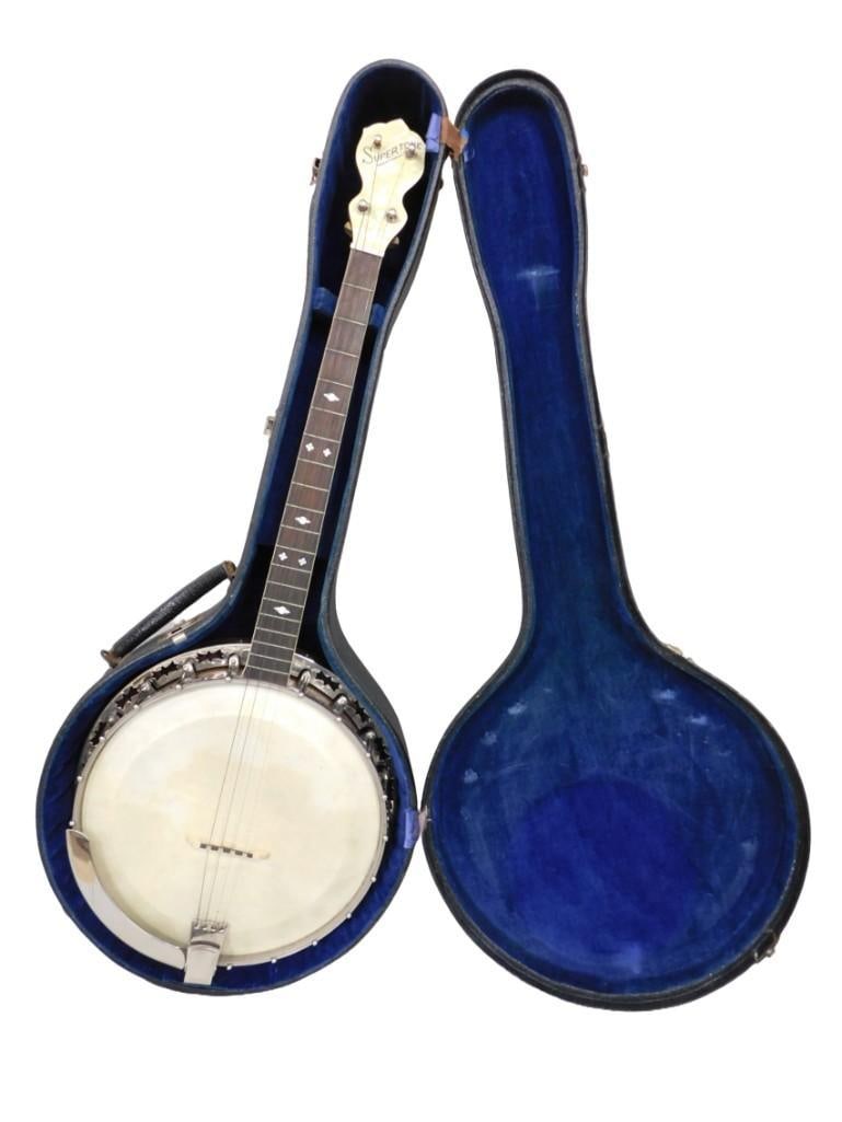 Vintage Supertone Banjo with Hard Case (1 of 13)