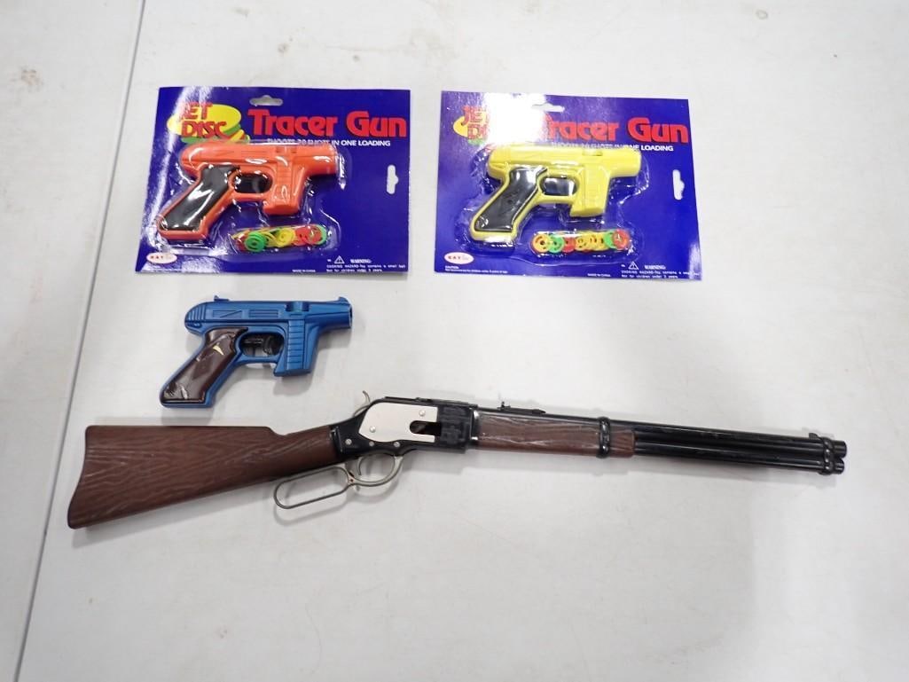 Disc Tracer Toy Guns, Mattel Winchester Toy Gun, etc.: Disc Tracer Toy Guns, Mattel Winchester Toy Gun, etc.