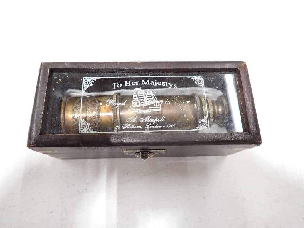 Telescope Royal Navy London 1915 with Wooden Box case A. Maspoli London (1 of 15)