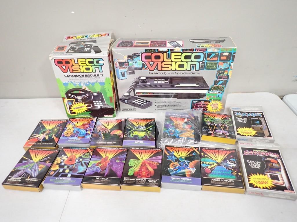 Coleco Vision Boxes only.  System, Expansion Module 2, and Game boxes (1 of 7)