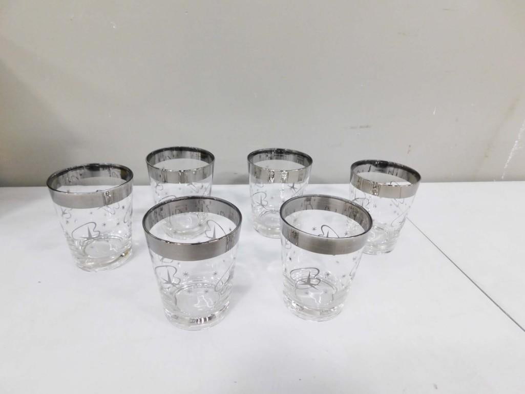 6 MCM Atomic Low Ball Glasses Barware (1 of 5)