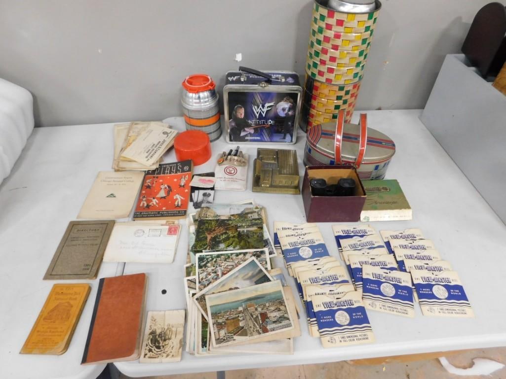 Vintage Ephemera, Post Cards, View Master Reels, WF Metal Lunchbox, View Master, Smalls, etc (1 of 17)
