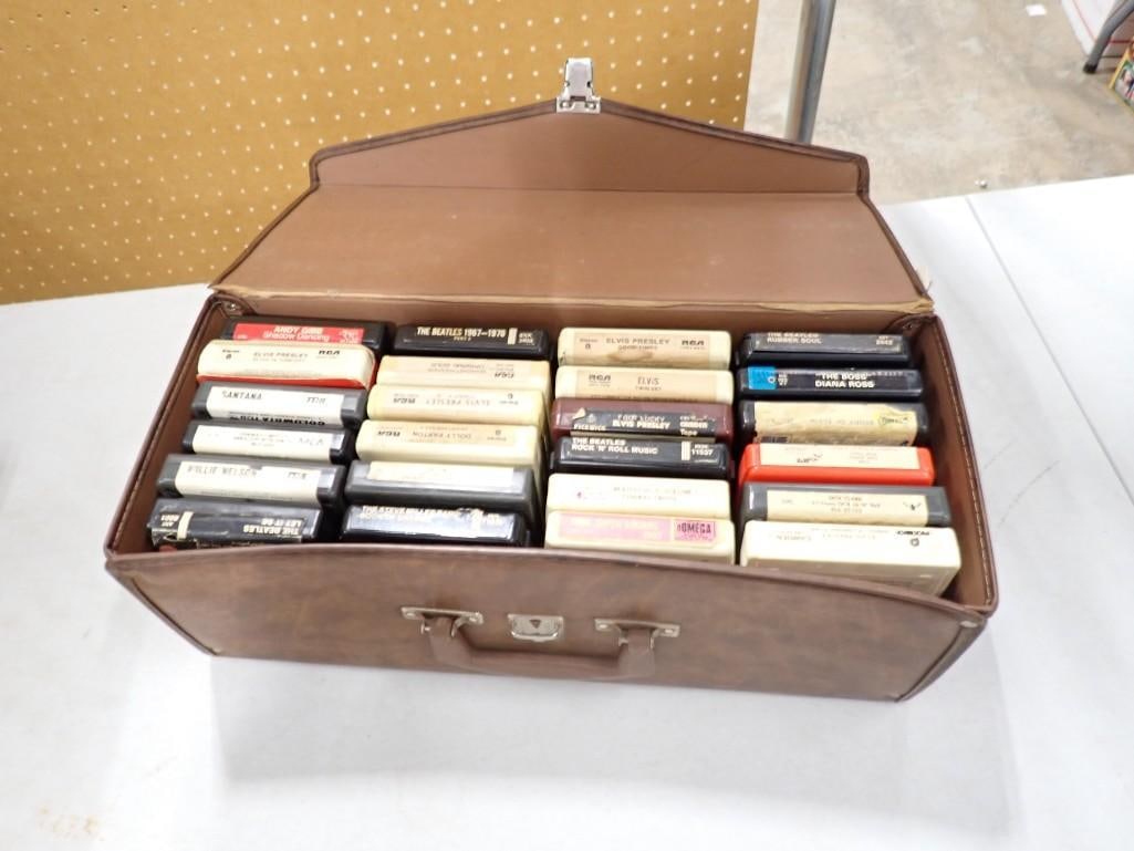 Case of 8 Tracks incl Elvis, Dolly Parton, The Beatles, Tom Jones, Steve Miller, Santana,: Case of 8 Tracks incl Elvis, Dolly Parton, The Beatles, Tom Jones, Steve Miller, Santana, Willie Nelson, Etc Condition: untested