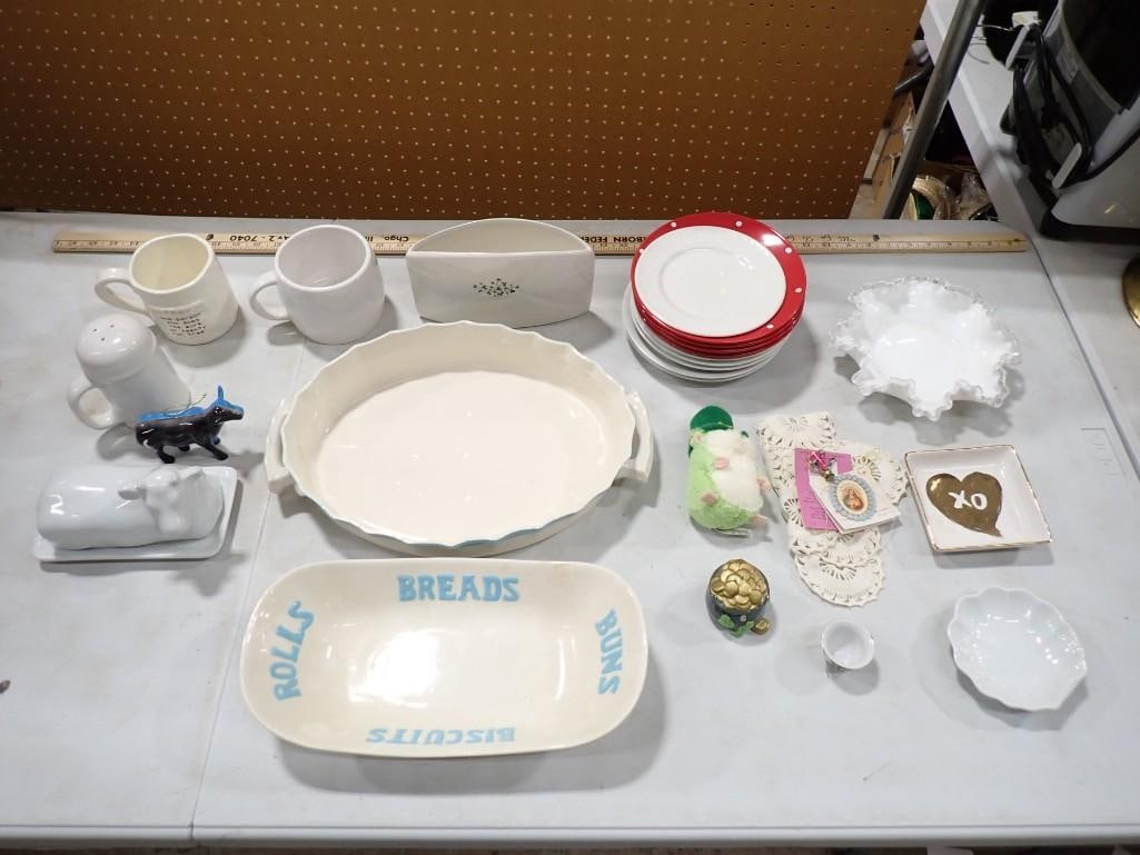 Fenton Silver Crest Bowl plus Other Dishes, Bread Serving Bowl, etc (1 of 11)