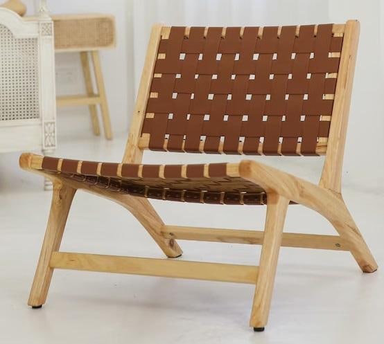 Douglas Series Leather Woven Accent Chair New in Box: Douglas Series Leather Woven Accent Chair New in Box. Some assembly required.