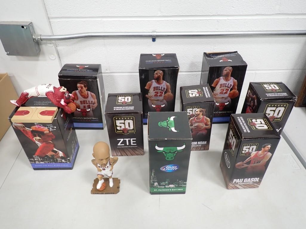 10 Chicago Bulls Bobbleheads incl New in Box Derrick Rose, Benny the Bull, (1 of 13)