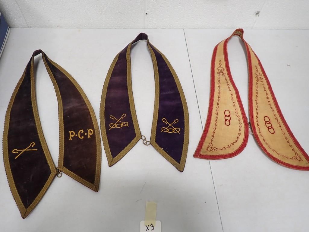 3 Vintage Odd Fellows Fraternal Lodge Collars (1 of 7)