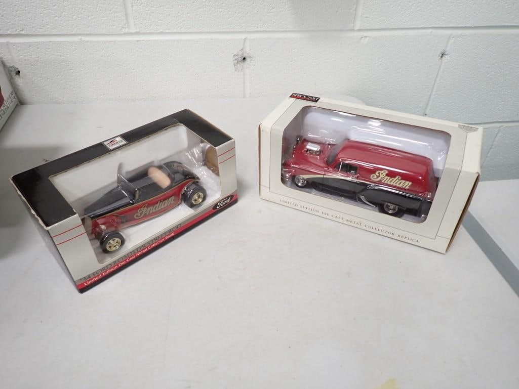 2 Die Cast Metal Indian Model Cars incl '34 Ford Roadster Street Rod Model (1 of 8)