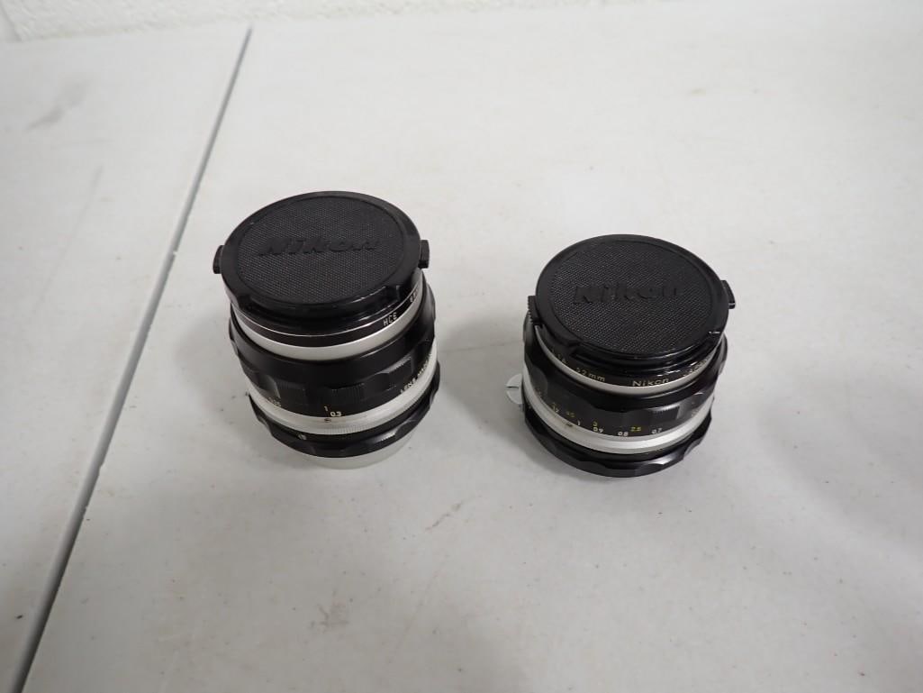 2 Nikon Camera Lenses incl Nikkor-S Auto 1:2.8 f=35mm 341221 and Nikkor-H Auto 1:2 (1 of 13)