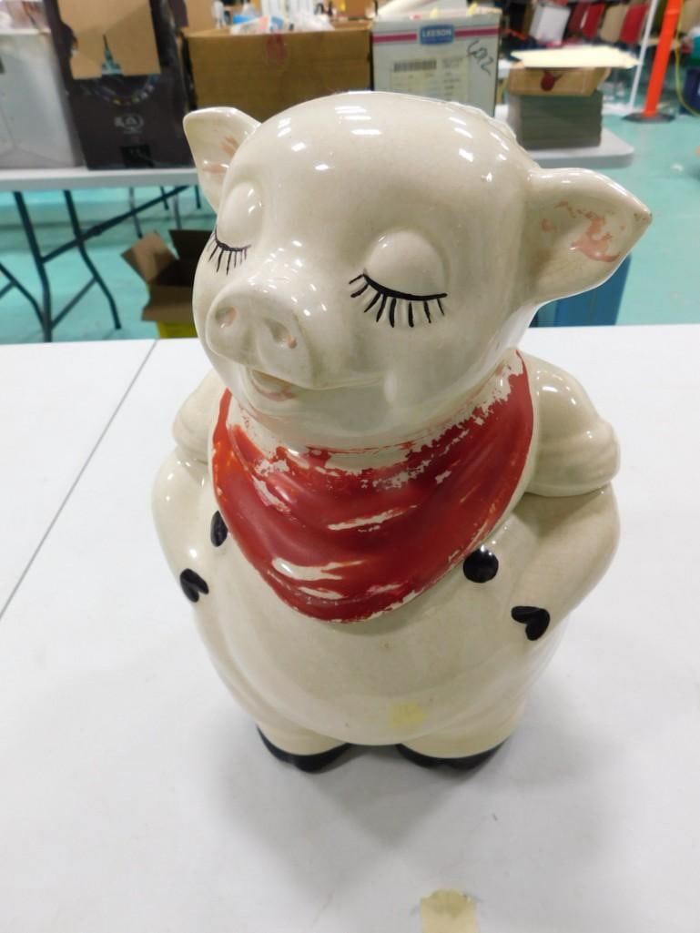 Vintage Ceramic Pig Cookie Jar with some crazing (1 of 8)